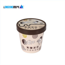 xícara de sorvete de 5 onças de papel com tampa de tampa plástica IML personalizada descartável de iogurte de iogurte embalagem de sorvete